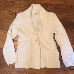 Croft & Barrow white cardigan petite medium